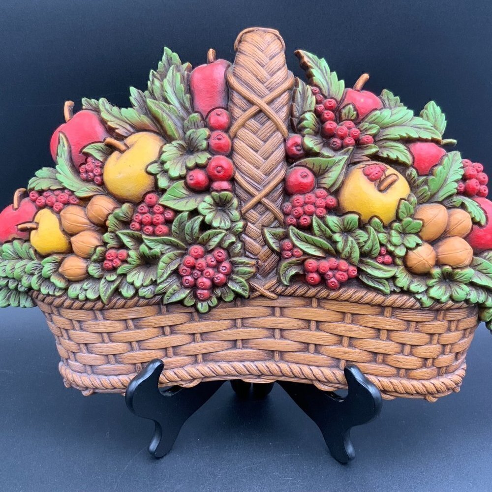 Homco~Home Interior Fruit Basket 7533A Wall Hanging Plastic ~1978~USA